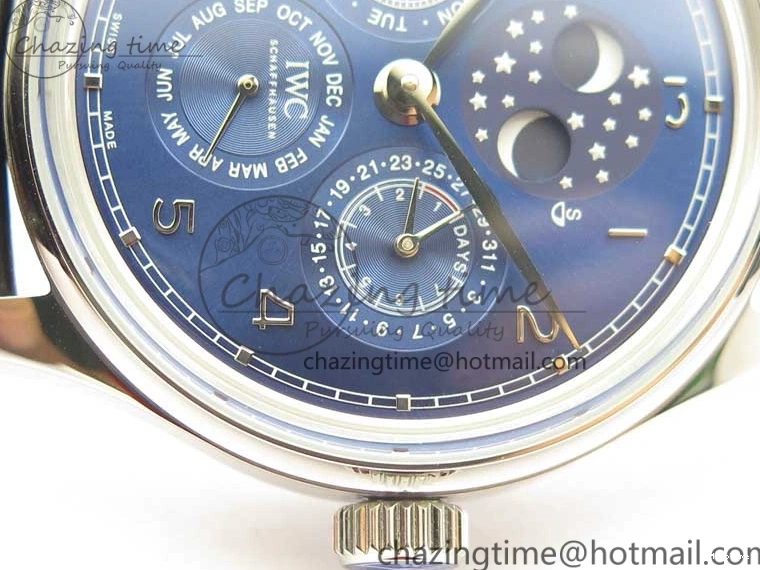 MIROTIME 0523 Portugieser Perpetual Calendar IW503401 V9F 1:1 Best Edition Blue Dial on Black Leather Strap A Contemporary 7114